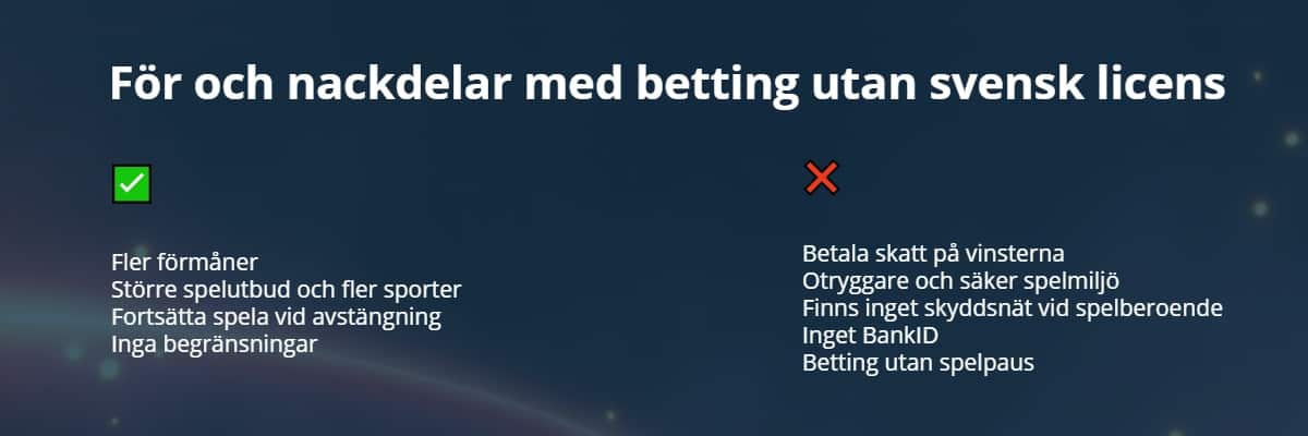 Betting utan svensk licens 6 betting utan licens - För och nackdelar